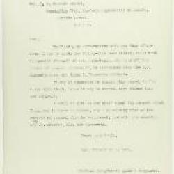 Copy of letter from Reid to Col. R. G. E. Leckie re rifles