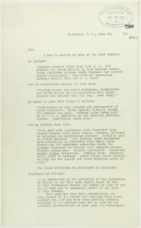 Copy of letter from Reid to W. D. Scott confirming wires received and sent. Page 1-11
