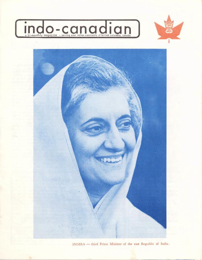 Indo-Canadian: A bi-monthly magazine - serving East Indian community of British Columbia, Canada