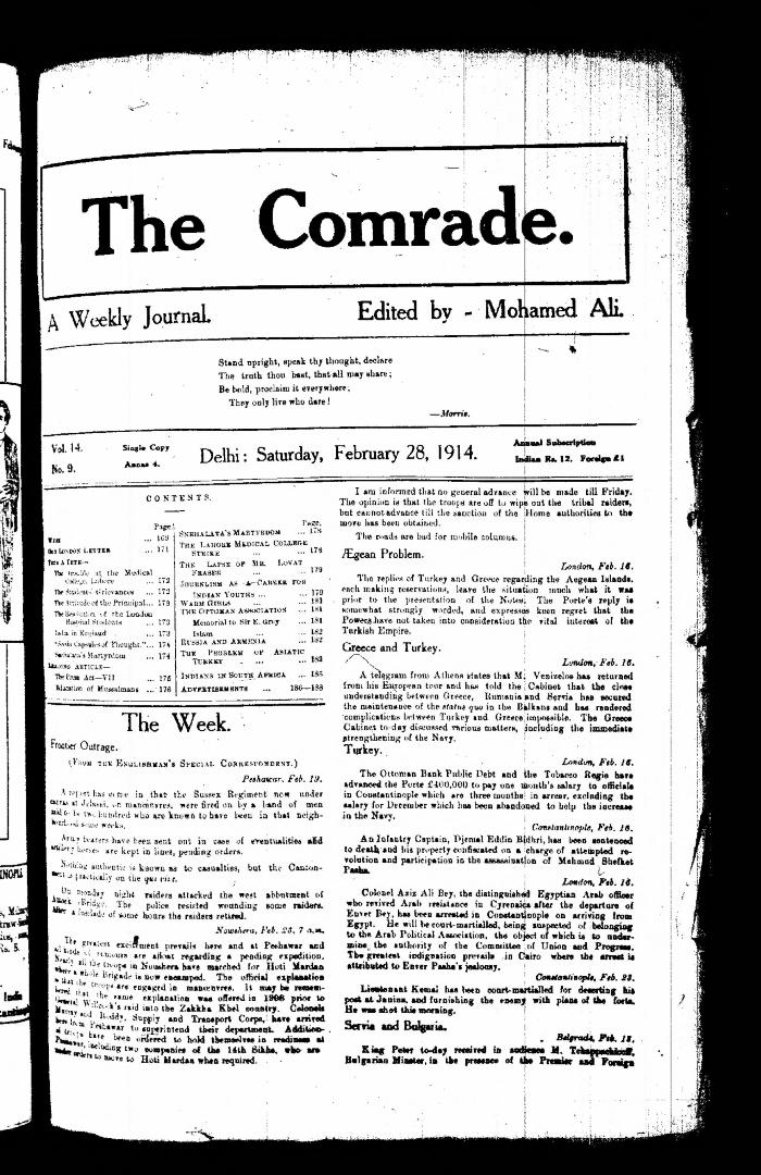 The Comrade: A Weekly Journal. Volume 14, Number 9