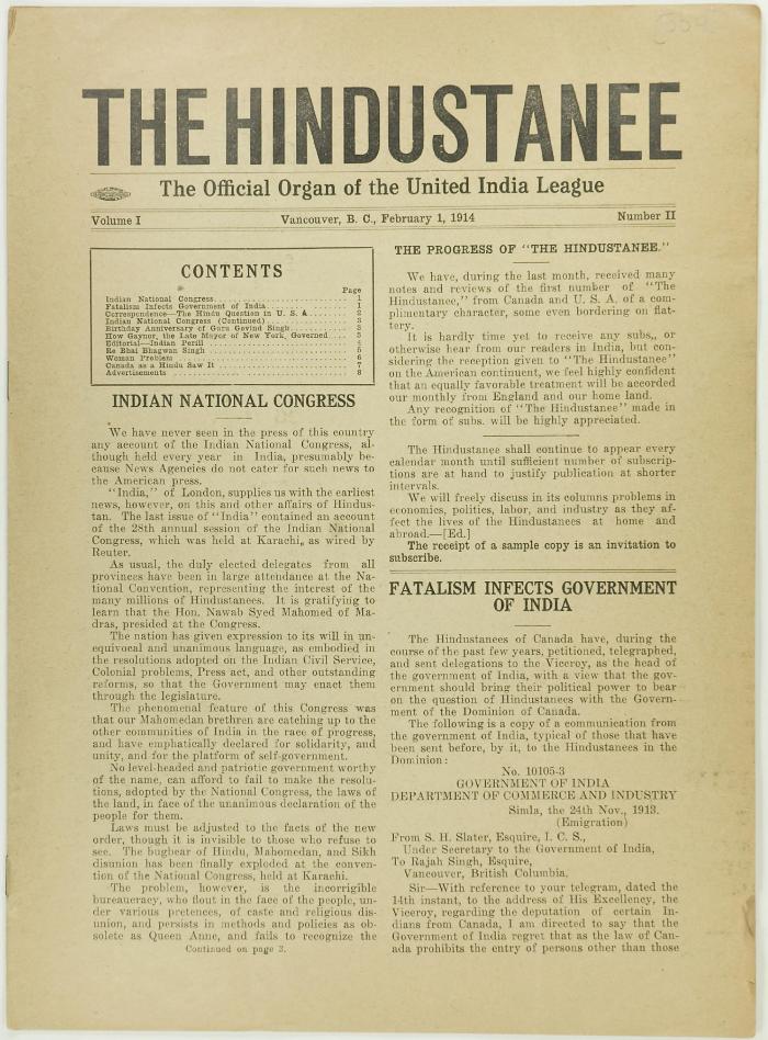 The Hindustanee Volume 1 No. 2 Page 1-8