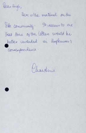 Correspondence - Rahim, Kumar, Taraknath Das, 1910-1913 [Hugh Johnston's notes]