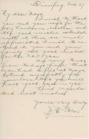 [Letter from [?] to Mayo Singh]