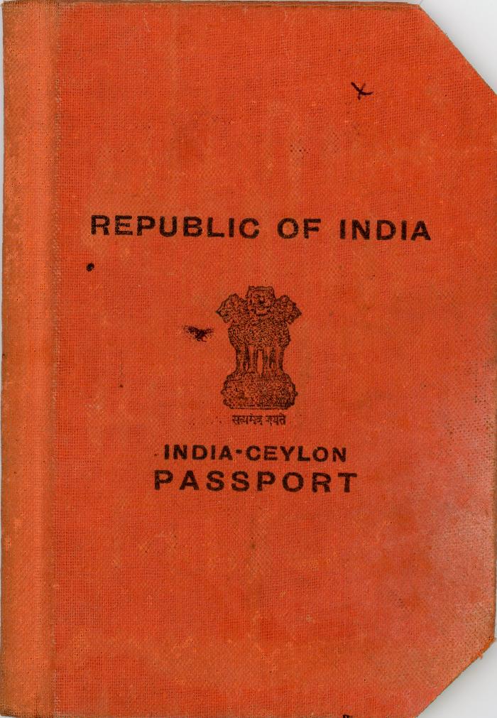 [India - Ceylon passport of Arunadri Ram Sundaram]