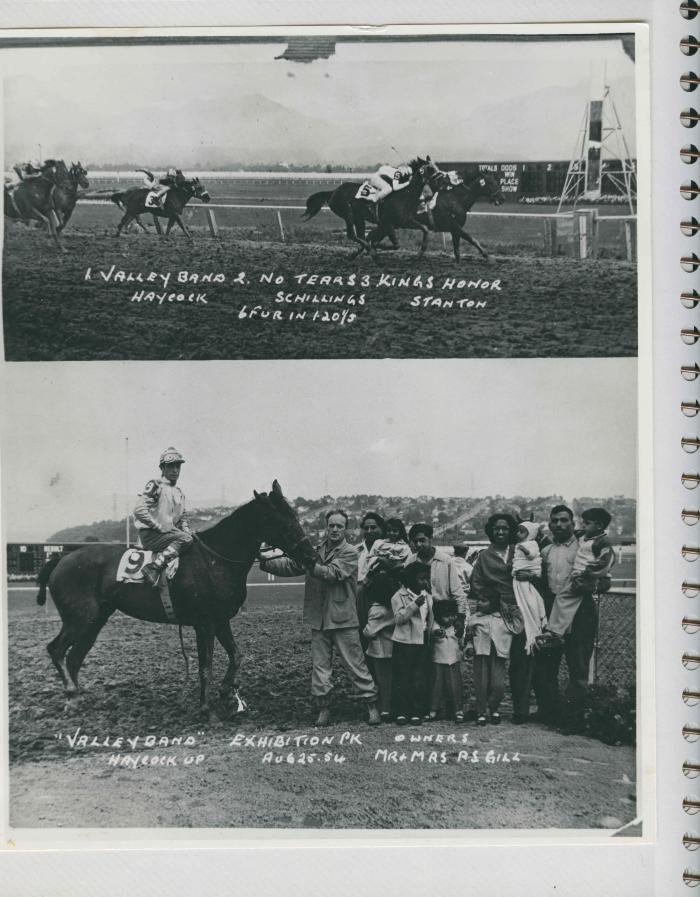 [Photos of Valley Band from the race on August 25, 1954]