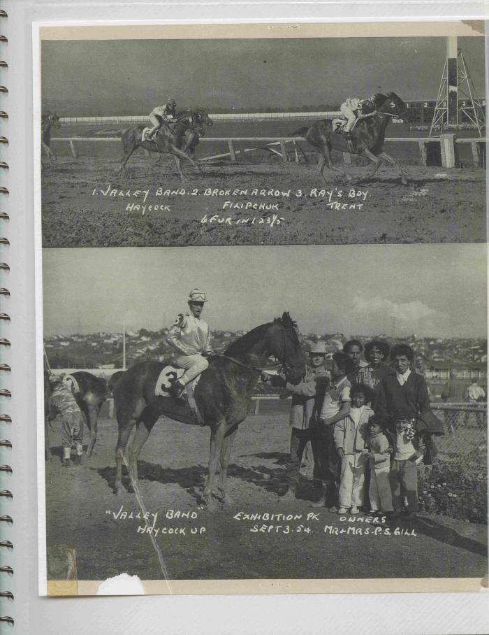 [Photos of Valley Band from the race on September 3, 1954]