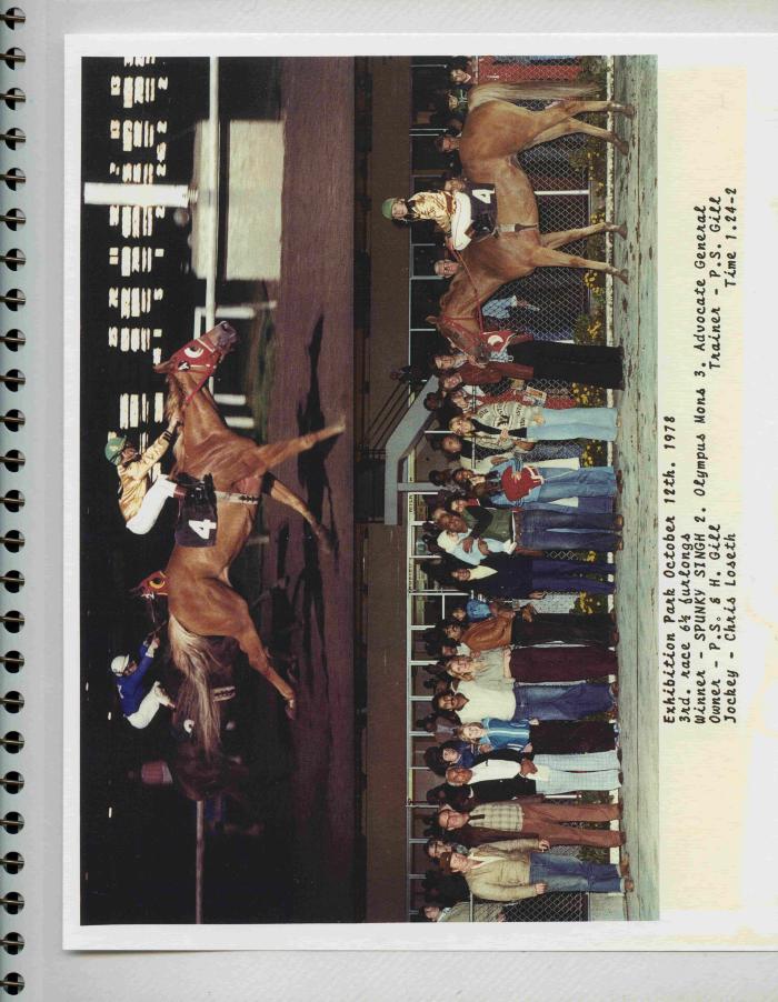 [Photos of Spunky Singh from the race on October 12, 1978]