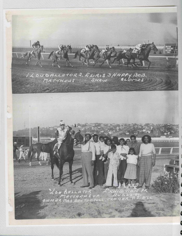 [Photos of Lou Gallator from the race on August 22, 1951]
