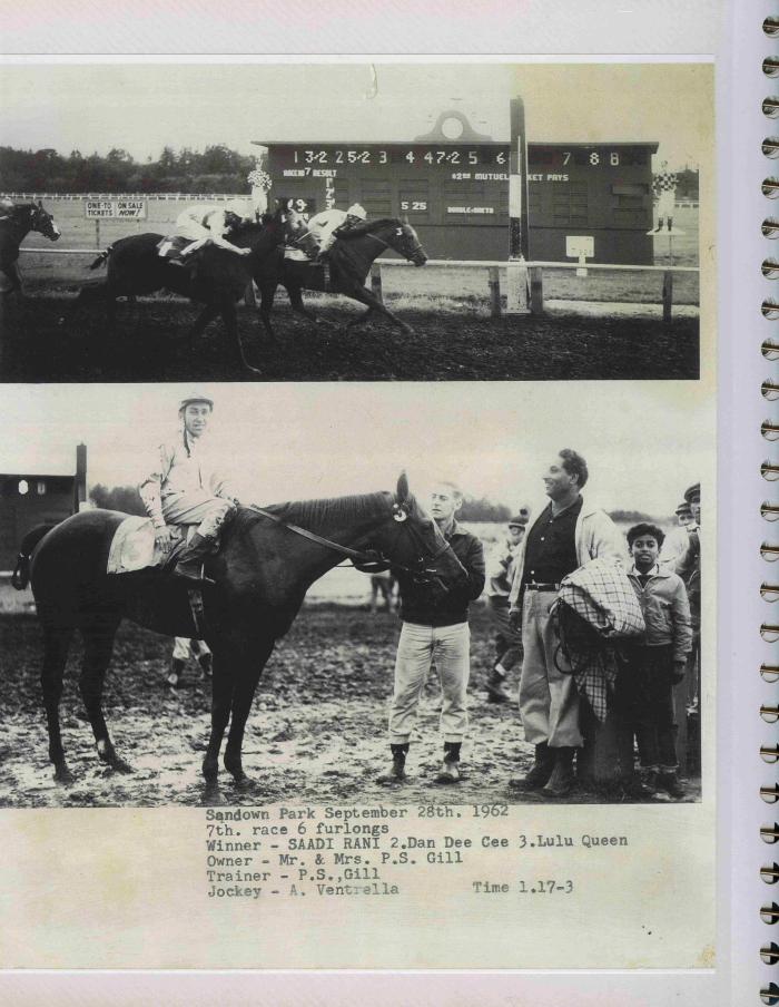 [Photos of Saadi Rani from the race on September 28, 1962]