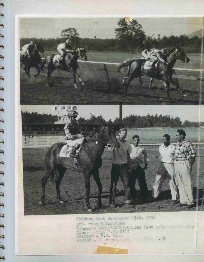 [Photos of Baby Rose from the race on September 13, 1958]