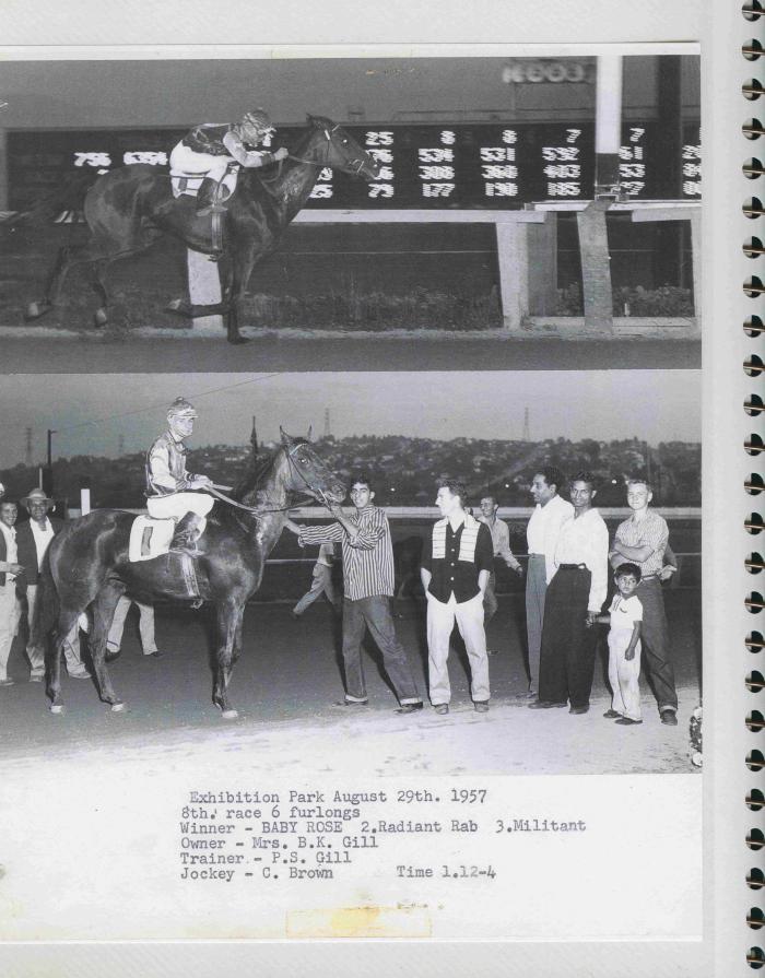 [Photos of Baby Rose from the race on August 29, 1957]