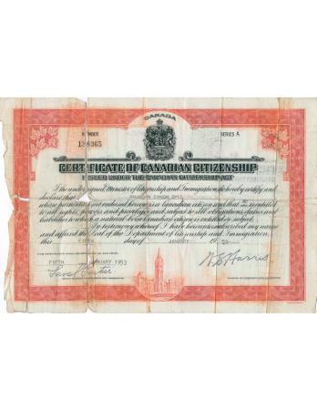 [Certificate of Canadian Citizenship of Phangan Singh Gill]
