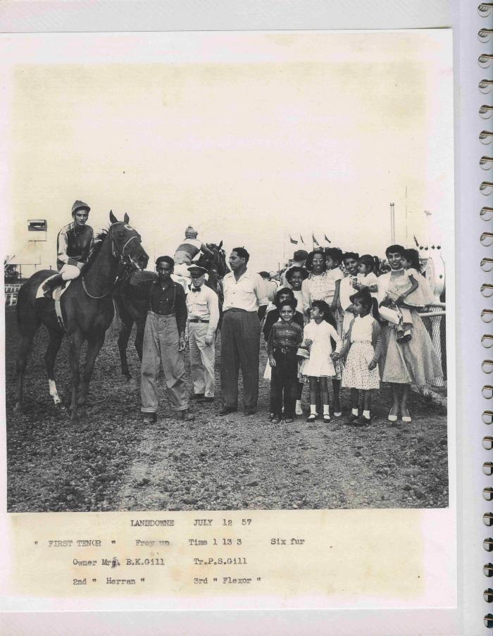 [Photo of First Tenor from the race on July 12, 1957]