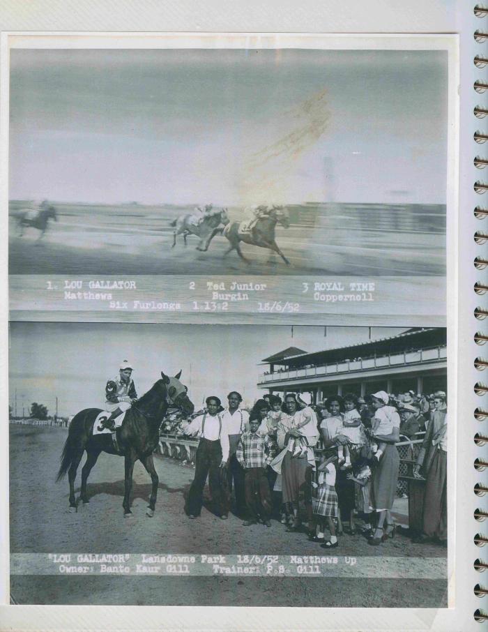 [Photos of Lou Gallator from the race on June 18, 1952]
