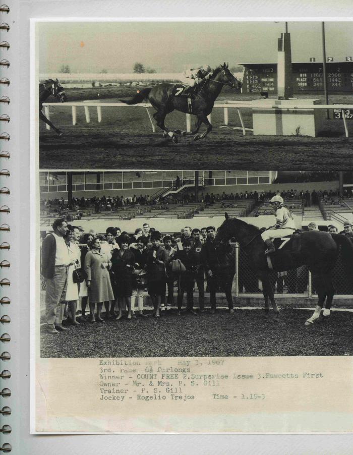 [Photos of Count Free from the race on May 3, 1967]