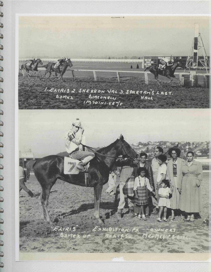 [Photos of Eliris from the race on August 19, 1954]