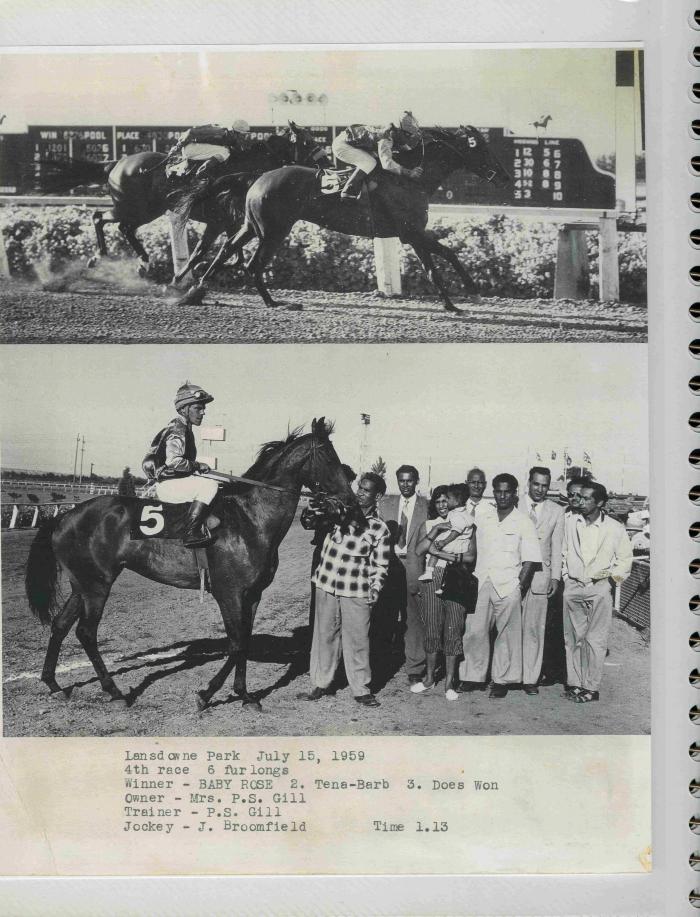 [Photos of Baby Rose from the race on July 15, 1959]