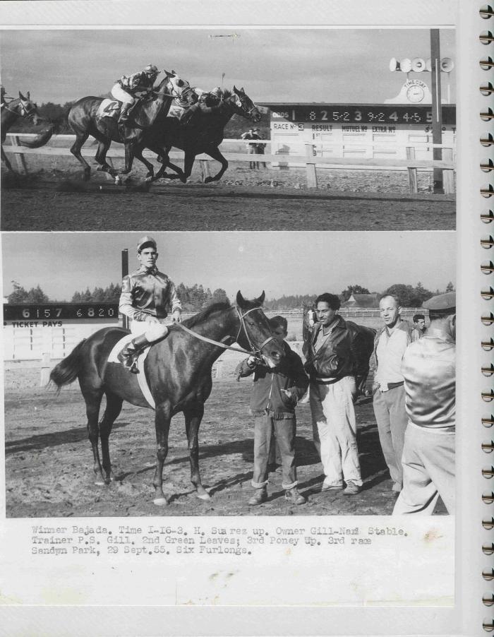 [Photos of Bajada from the race on September 29, 1955]