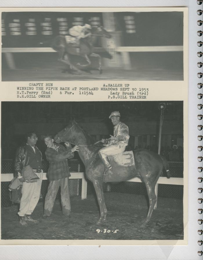[Photos of Crafty Run from the race on September 30, 1953]
