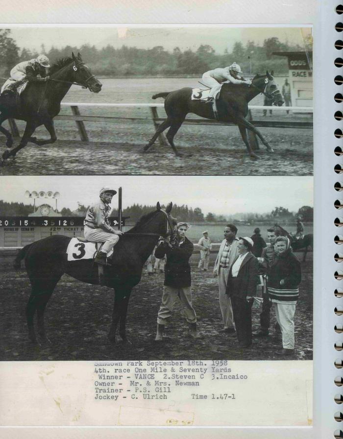 [Photos of Vance from the race on September 18, 1958]