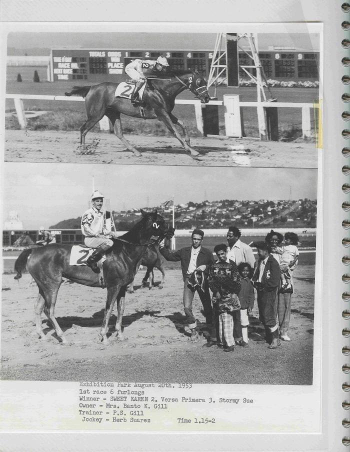 [Photos of Sweet Karen from the race on August 20, 1953]