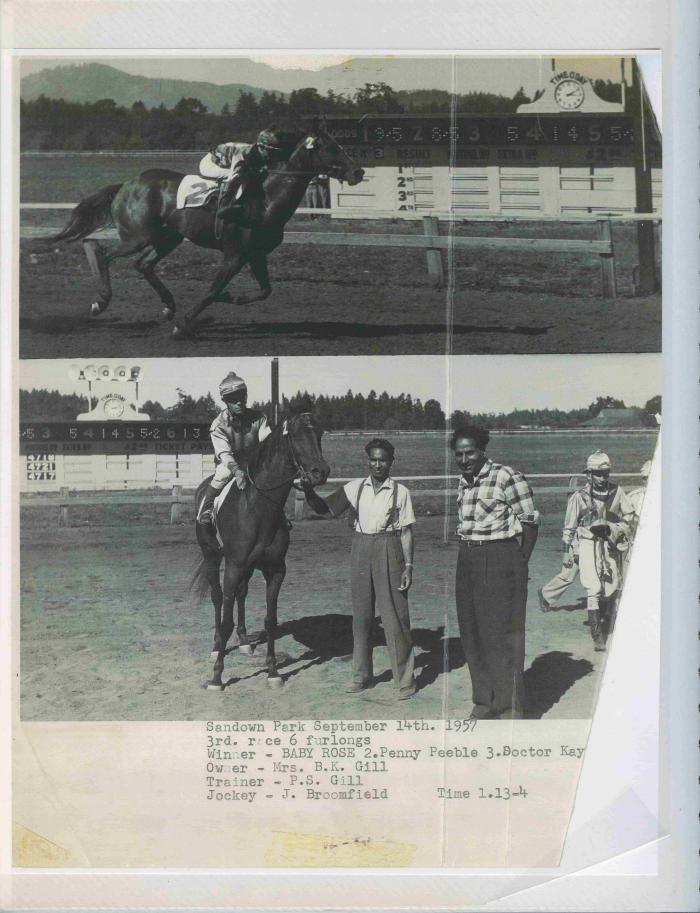 [Photos of Baby Rose from the race on September 14, 1957]