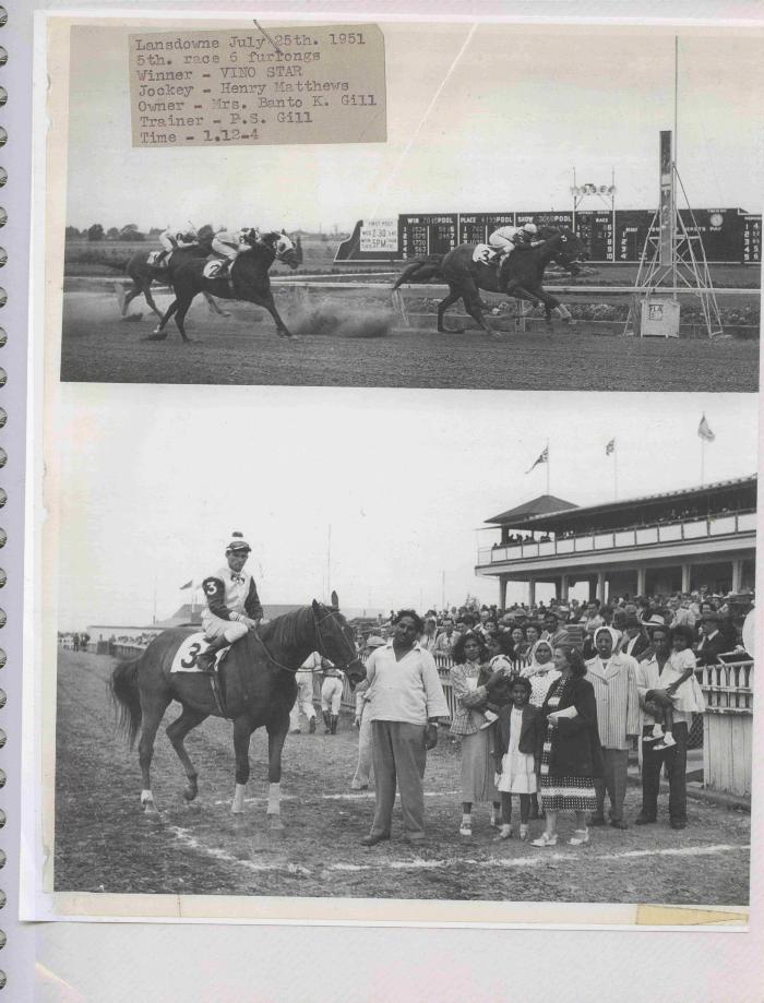 [Photos of Vino Star from the race on July 25, 1951]