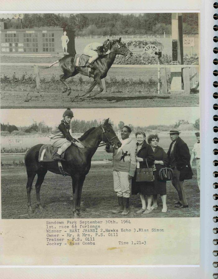 [Photos of Rani Jhansi from the race on September 30, 1964]