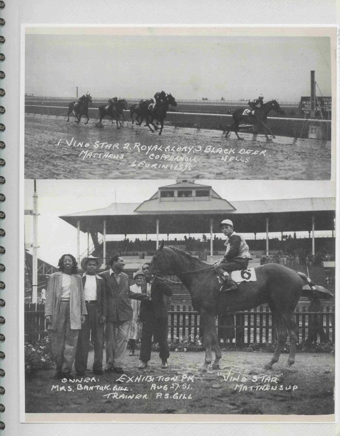 [Photos of Vino Star from the race on August 27, 1951]