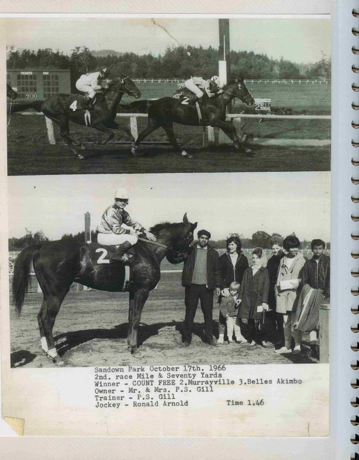 [Photos of Count Free from the race on October 17, 1966]