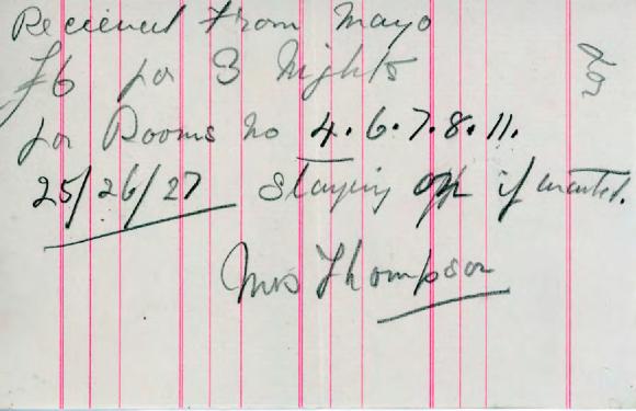 [Receipt from Mrs. Thompson to Mayo Singh]