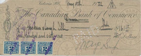[Cheque from Mayo Singh to Jackson Singh]