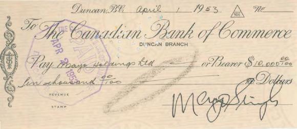 [Cheque from Mayo Singh to Mayo Holdings Limited]
