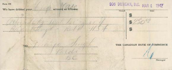 [Letter from the Canadian Bank of Commerce to Mayo Singh]