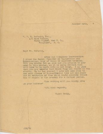 [Letter from [?] to W. W. B. McInnis]