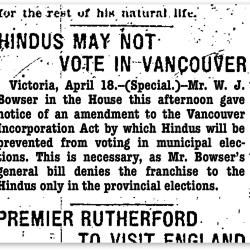 [South Asian Canadians] may not vote in Vancouver