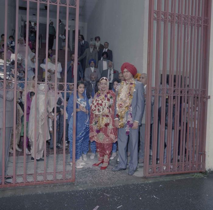 [Photo of Jaz Brar, Manpreet Brar and wedding guests]