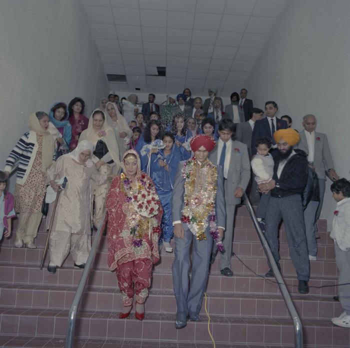 [Photo of Jaz Brar, Manpreet Brar and wedding guests]