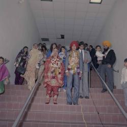 [Group portrait of Kerneil Sidhu, Gurdev Sidhu and their wedding guests]