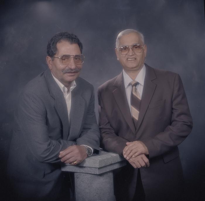 [Group portrait of Harbans Brar and an unidentified man]