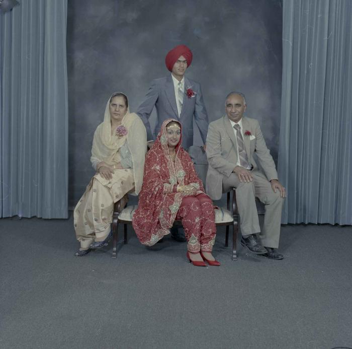 [Group portrait of Jaz Brar, Manpreet Brar, an unidentified man and an unidentified woman]