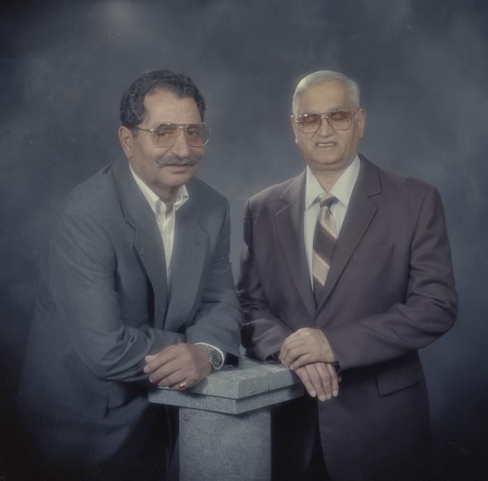 [Group portrait of Harbans Brar and an unidentified man]