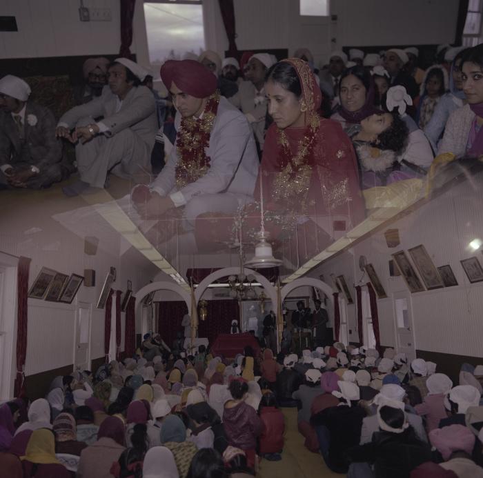 [Photo of Inderjeet Guran, Basant Brar and wedding guests]