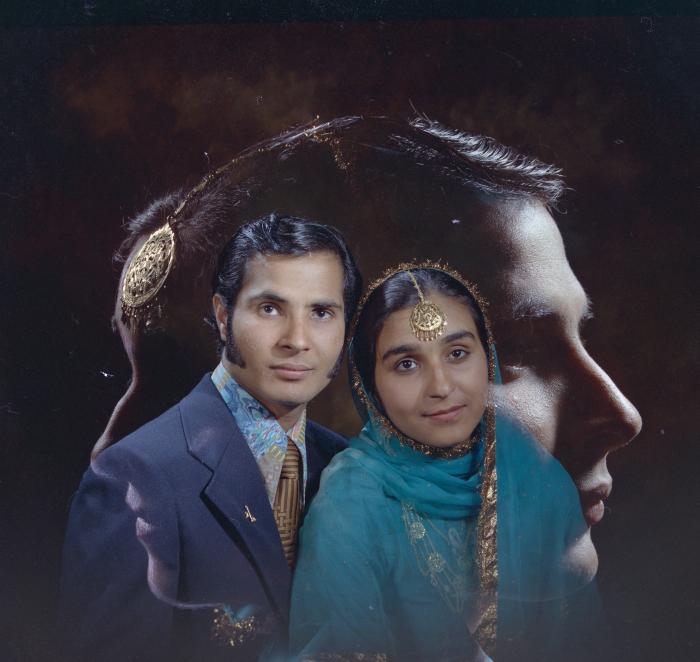[Group portrait of Harlharn Dhaliwal and an unidentified woman]