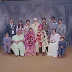 [Photo of Narwal Sidhu and the wedding guests]