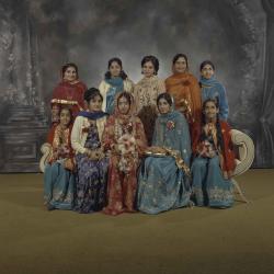 [Group portrait of D.S. Sidhu, G.K. Sidhu and wedding guests]
