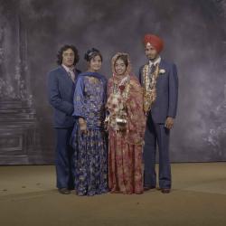 [Group portrait of D.S. Sidhu, G.K. Sidhu and their wedding guests]
