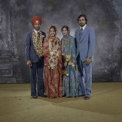 [Photo of D.S. Sidhu, G.K. Sidhu and their wedding guests]