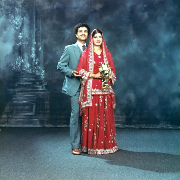 [Group portrait of Charjit Dhillon and an unidentified woman]