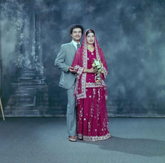 [Group portrait of Charjit Dhillon and an unidentified woman]